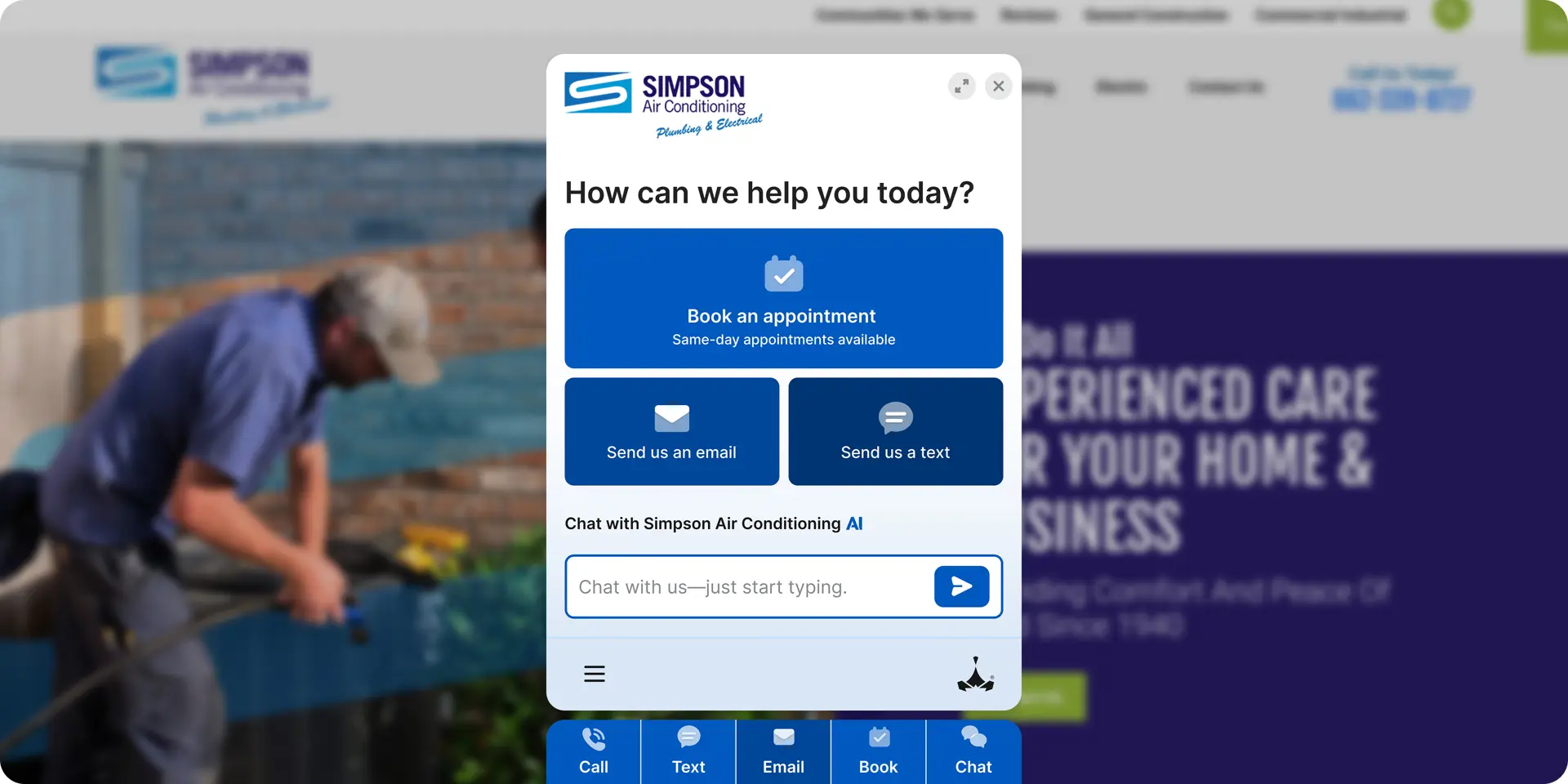 HVAC Scorpion Connect chat